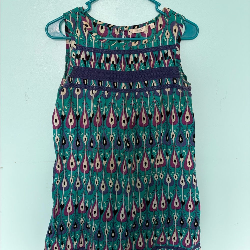 Colorful Sleeveless Patterned Dress